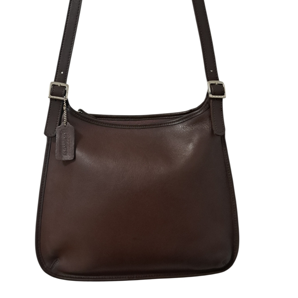 Coach Leather Shoulder Bag / Crossbody Dark Brown Made in USA Style #J6D-9146